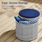 Best Choice Products Round Wicker Ottoman, Multipurpose Furniture w/ Removable Cushion, Steel Frame